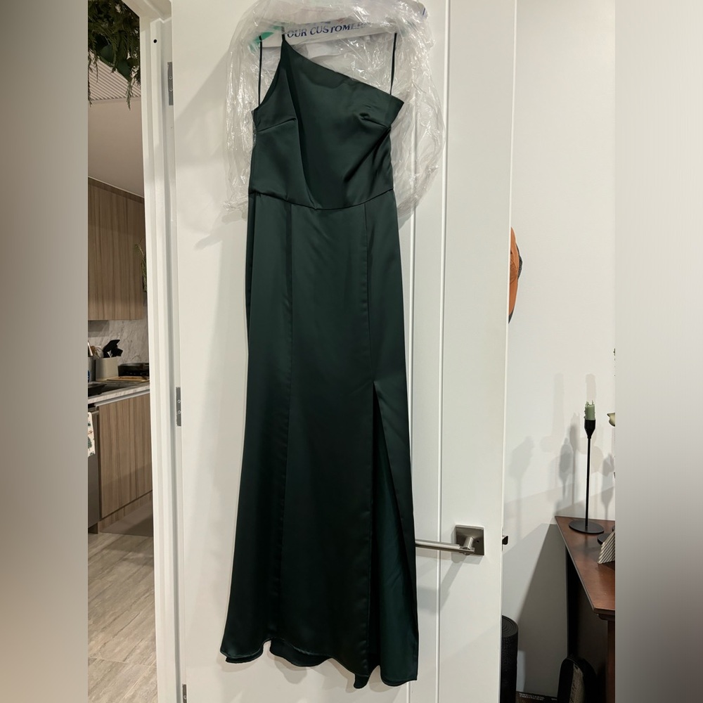 Amsale Kaia Bridesmaid Dress in Hunter Green